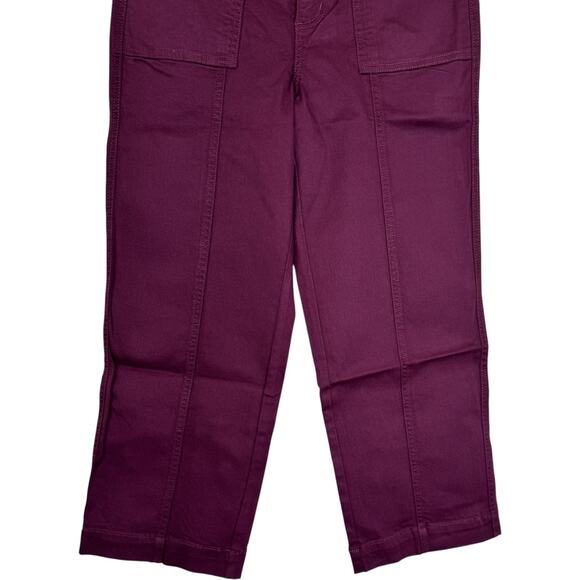 Belle by Kim Gravel Petite TripleLuxe Twill Gaucho Bordeaux 6 Petite NWOT Pocket - Picture 10 of 11